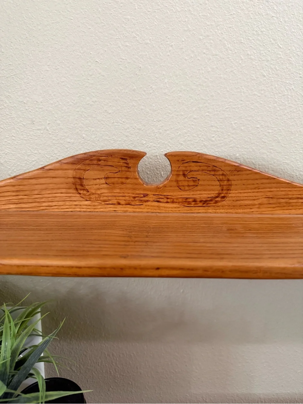 Wood Wall Shelf Unit in Natural Oak Finish